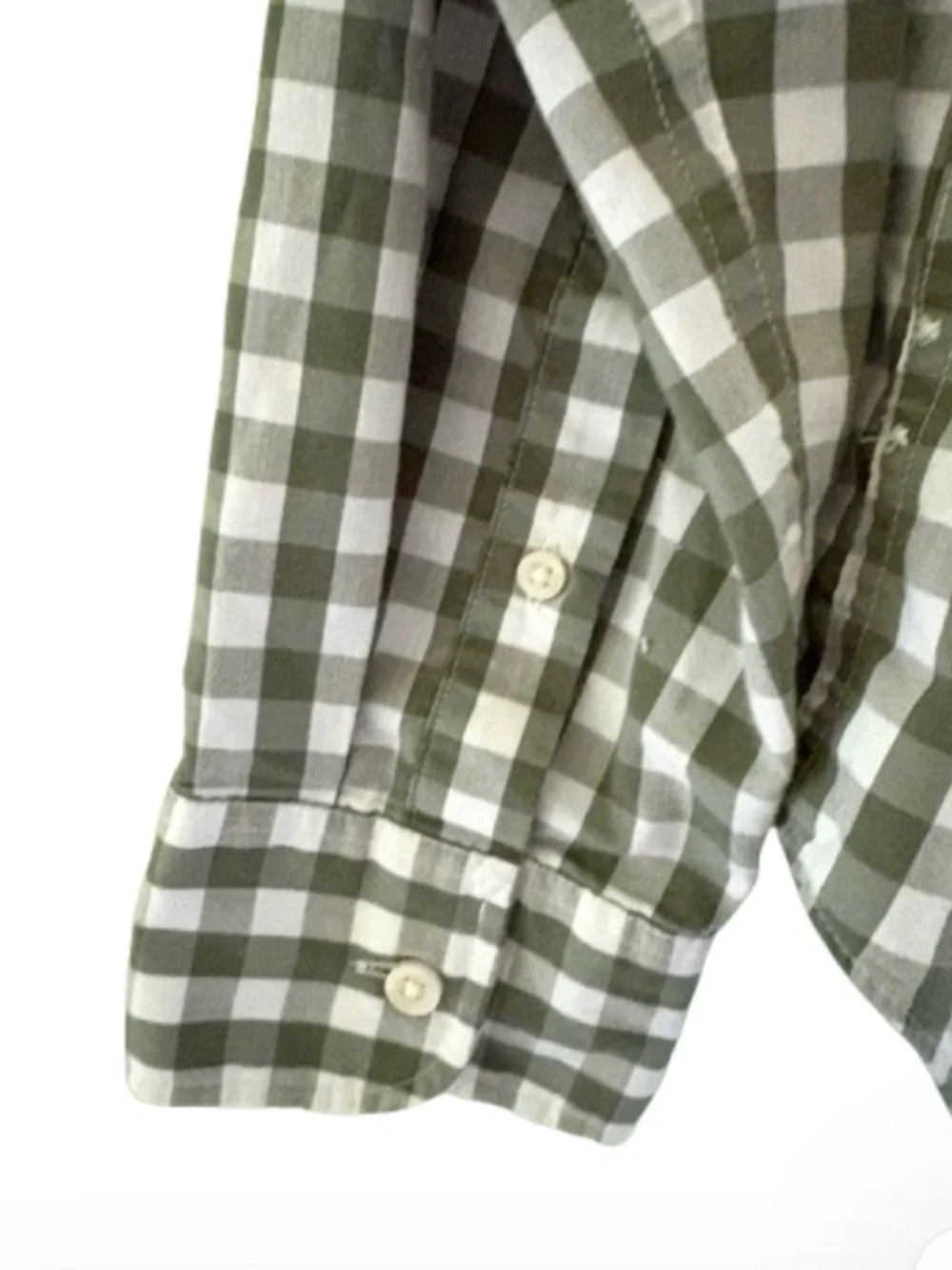 J. Crew Untucked Slim Fit Performance Men’s Green Check Button-Down Shirt, Large